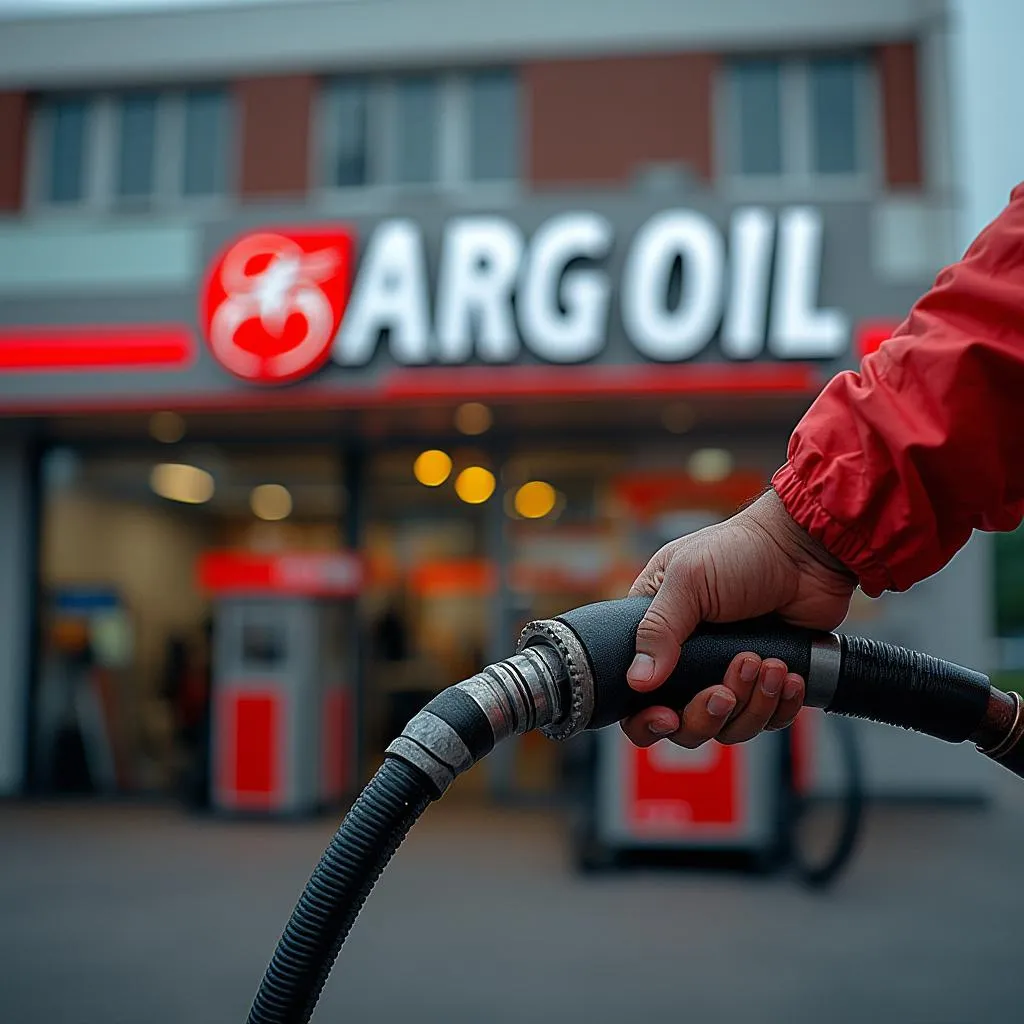 Detalle de surtidor de combustible ARG Oil