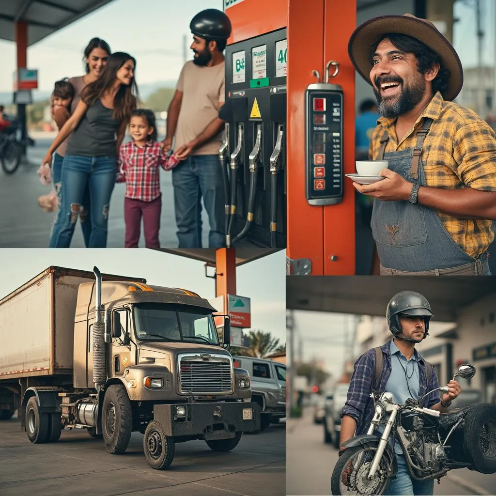 Diversidad de clientes en una estación de servicio argentina