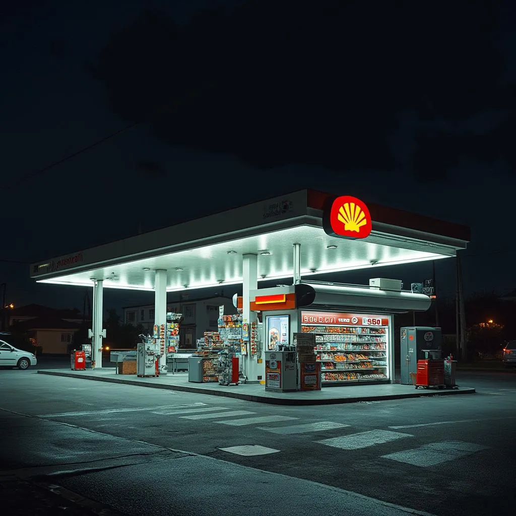 Estación moderna con tienda de conveniencia